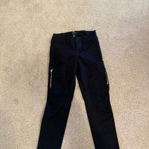 WHBM cropped black pants with side pocket zippers